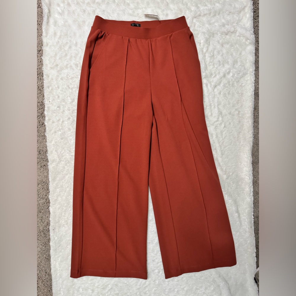 NWT- LOFT Terracotta Wide-Leg Pull On Pants - Picture 2 of 10